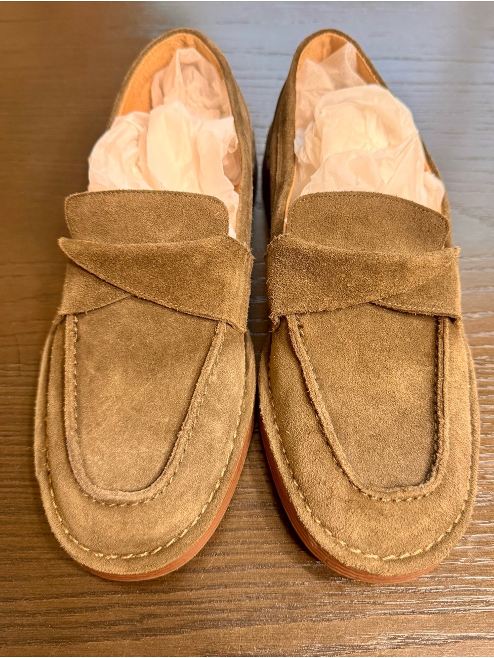 Brioso Clarence Loden Suede Twisted Loafers Flats Size 8.5M